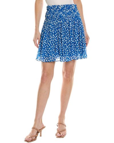 Ba&sh Smocked Mini Skirt - Blue