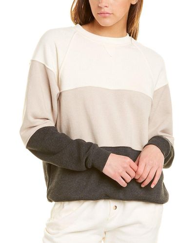 DONNI. Vintage Fleece Colorblock Sweatshirt - White