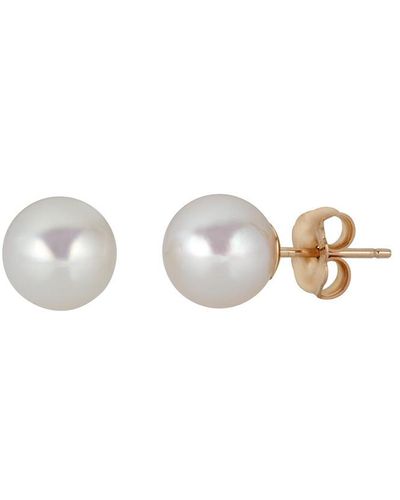 Belpearl 14k 8.5mm Akoya Pearl Earrings - White
