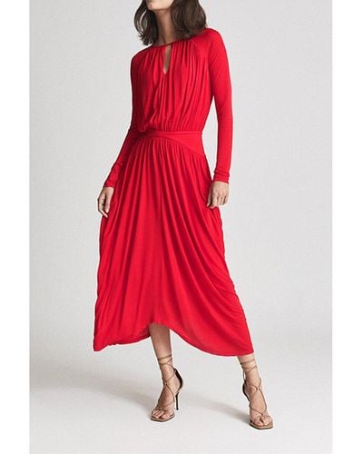 Reiss Savannah Midi Dress - Red