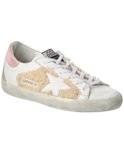 Golden Goose Superstar Shearling & Leather Trainer - White