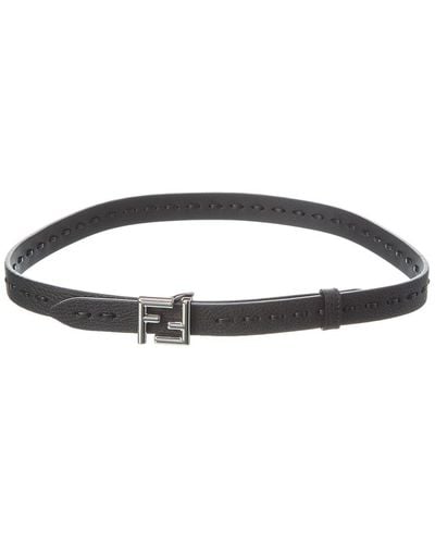 Fendi Selleria Leather Belt - Black