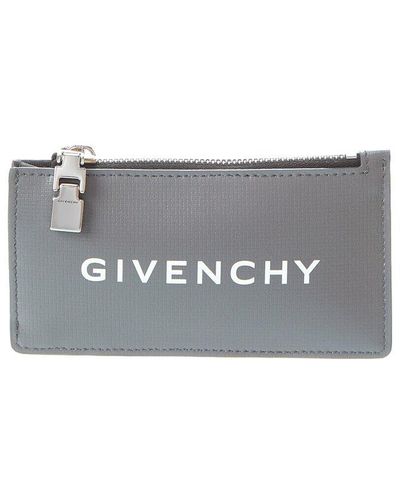 Givenchy Zipped Leather Card Holder - Grey