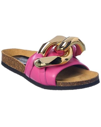JW Anderson Chain Leather Sandal - Pink