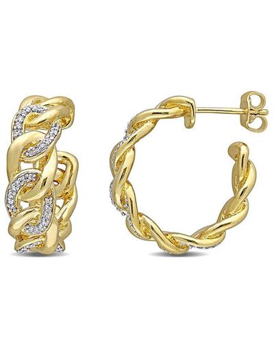 Rina Limor Vermeil 0.25 Ct. Tw. Diamond Link Earrings - Metallic