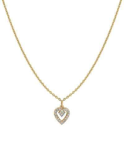Ariana Rabbani 14k 0.15 Ct. Tw. Diamond Open Heart Necklace - Metallic