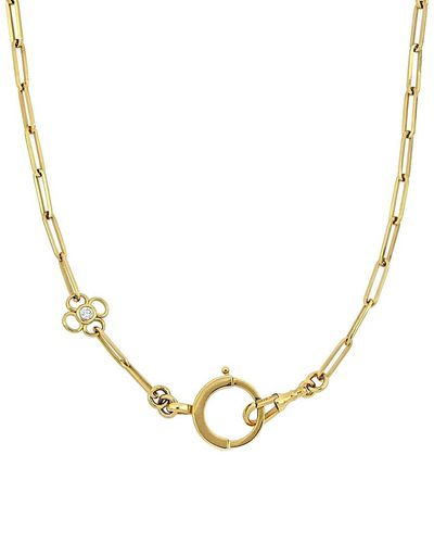 Rina Limor 14k 0.12 Ct. Tw. Diamond Link Necklace - Metallic
