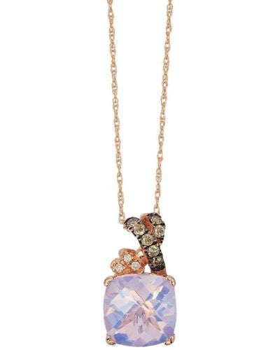 Le Vian 14k Strawberry Gold 2.61 Ct. Tw. Diamond & Lavender Quartz Pendant Necklace - White
