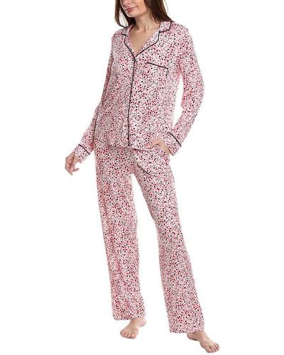 DKNY 2pc Notch Top & Pant Sleep Set - Pink