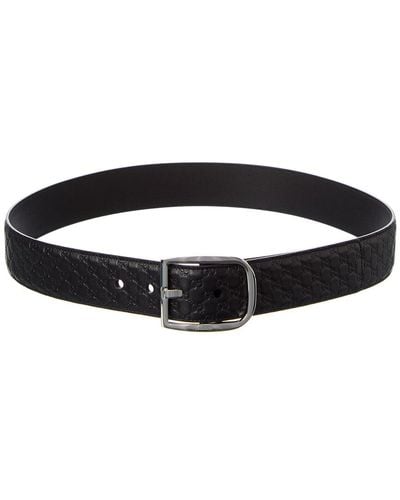 Gucci Micro GG Leather Belt - Black