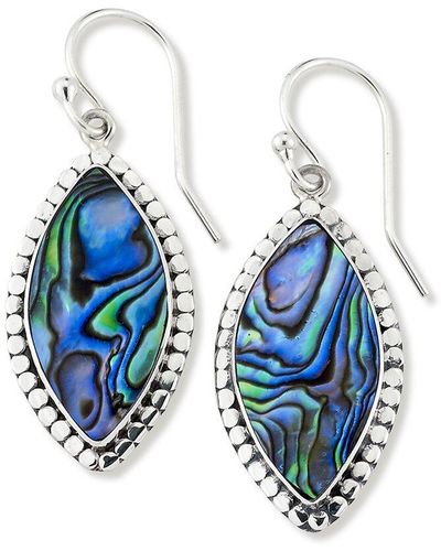 Samuel B. Silver Abalone Dot Drop Earrings - Blue
