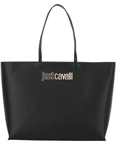 Just Cavalli Logo Small Tote - Black