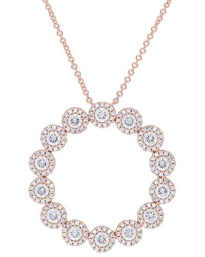 Diana M. Jewels Fine Jewelry 14k Rose Gold 1.15 Ct. Tw. Diamond Necklace - Metallic