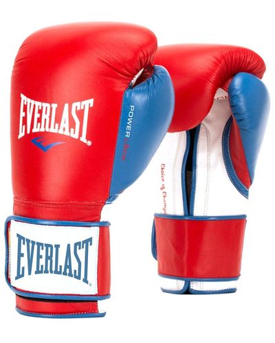 Everlast Powerlock Pro Hook & Loop Training Gloves - Red