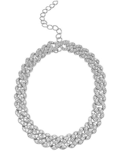 Adornia Rhodium Plated Chain Bracelet - Metallic