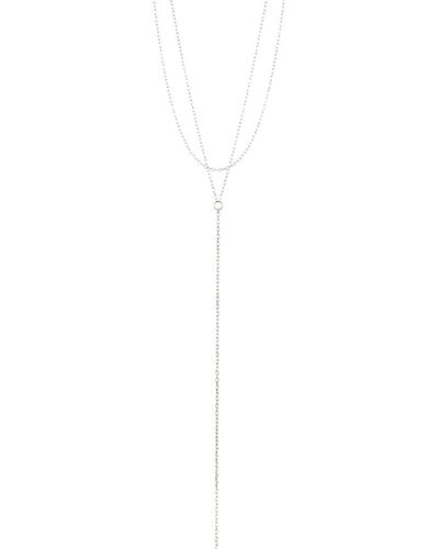 Adornia Layered Lariat Necklace - White