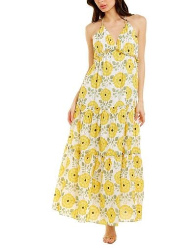 CELINA MOON Tiered Dress - Yellow