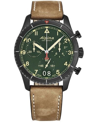 Alpina Smartimer Pilot Watch - Green