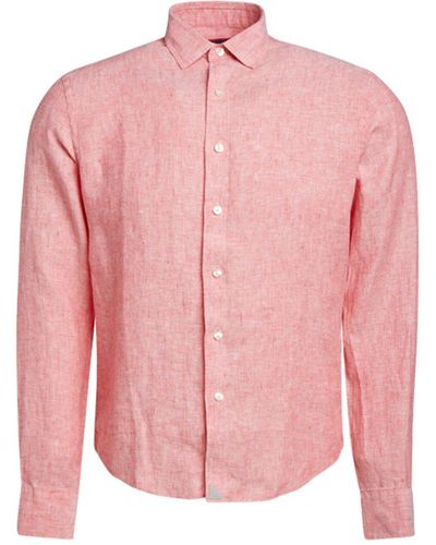 UNTUCKit Slim Fit Wrinkle-resistant Eberle Linen Shirt - Pink