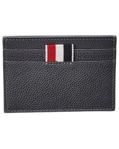 Thom Browne Logo Patch Leather Card Holder - Metallic