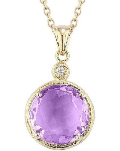 I. REISS Color Collection 14k 2.77 Ct. Tw. Diamond & Amethyst Necklace - Pink