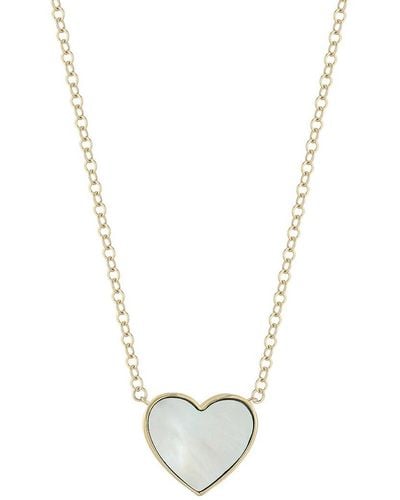 Ember Fine Jewelry 14k Pearl Heart Necklace - Metallic