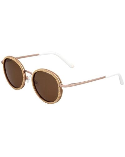 Earth Wood Unisex Himara 50mm Polarized Sunglasses - Brown