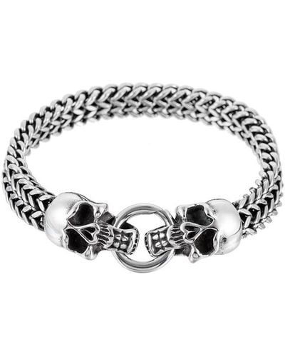 Eye Candy LA Luxe Collection Jackie Titanium Silver Chain Link Bracelet - Metallic