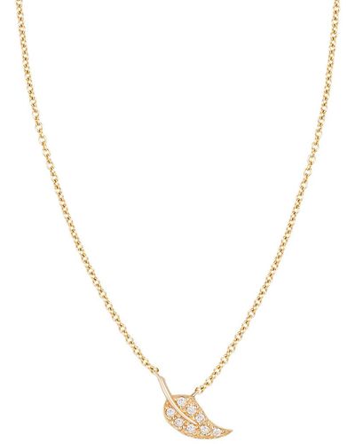 Ariana Rabbani 14k 0.11 Ct. Tw. Diamond Leaf Necklace - Metallic