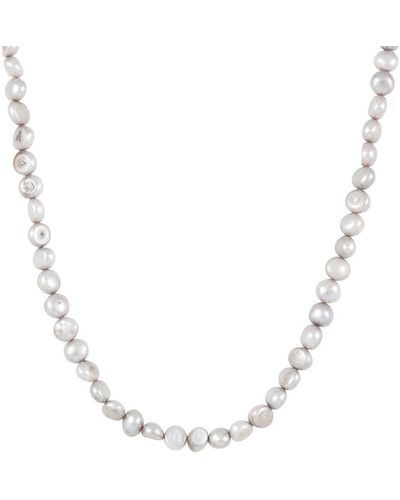 Splendid Silver 6-7mm Freshwater Pearl Necklace - Natural