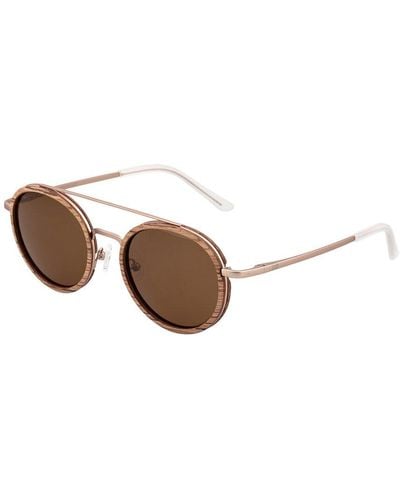 Earth Wood Unisex Esg048br 50mm Polarized Sunglasses - Brown