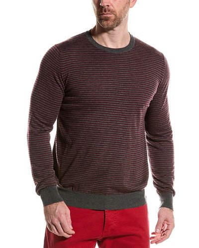 Isaia Wool, Silk & Cashmere-blend Crewneck Sweater - Red