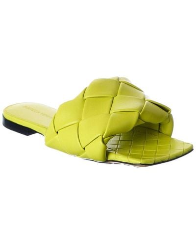 Bottega Veneta The Lido Intrecciato Leather Sandal - Yellow