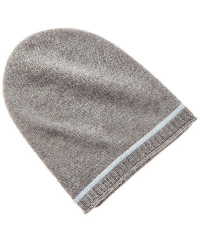 Hannah Rose Jersey Roll Welt Cashmere Hat - Gray