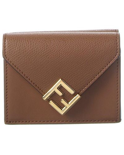 Fendi Ff Diamonds Leather Wallet - Brown