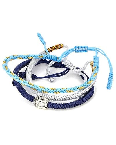 jean claude Set Of 3 Tibetan Buddha Bracelets & Bangles - Blue