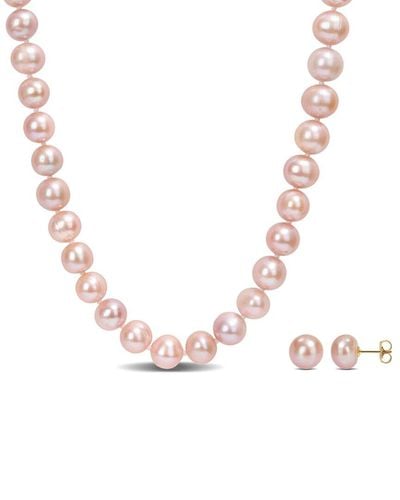 Rina Limor 14k Pearl 2-piece Set - Pink