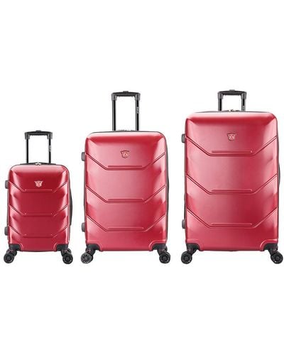 DUKAP Zonix Hardside 3pc Luggage Set - Red