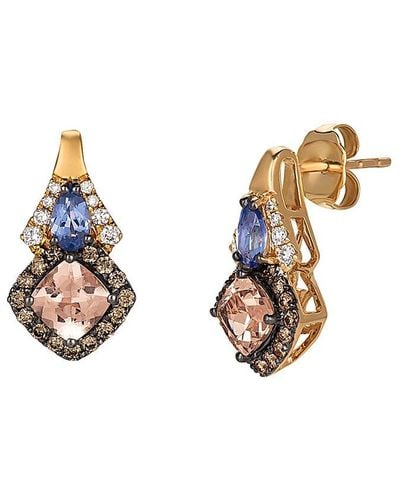 Le Vian Le Vian 14k Rose Gold 2.24 Ct. Tw. Diamond & Gemstone Earrings - Metallic