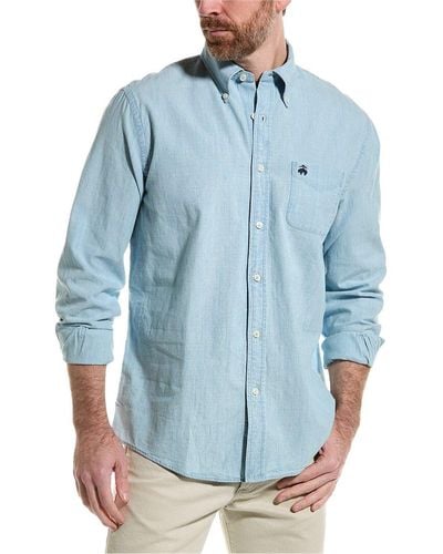 Brooks Brothers Chambray Regular Fit Woven Shirt - Blue