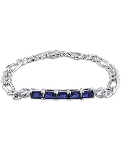 Rina Limor Silver 4.70 Ct. Tw. Sapphire Birthstone Link Bracelet - White