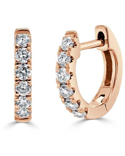 Sabrina Designs 14k Rose Gold 0.09 Ct. Tw. Diamond Single Huggie Earring - White