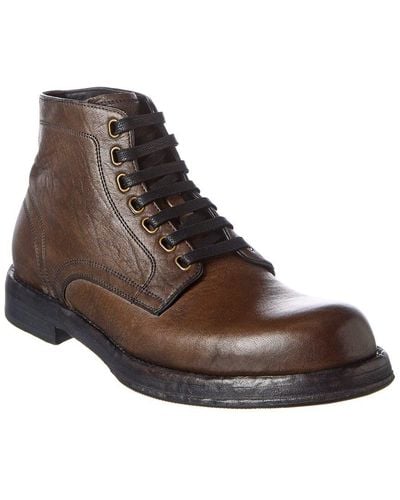 Dolce & Gabbana Bernini Leather Boot - Brown
