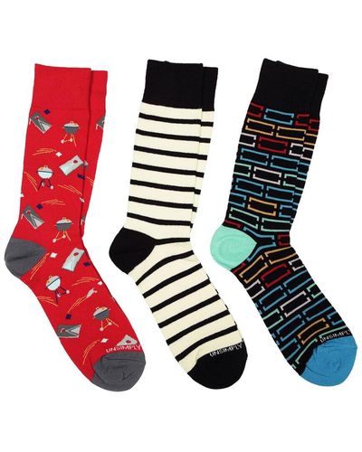 Unsimply Stitched Set Of 3 Crew Sock - Multicolor