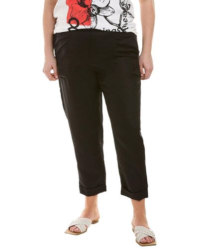 Marina Rinaldi Marina Sport Plus Recale Linen-blend Trouser - Black