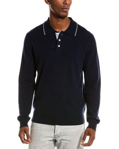 Kier + J Kier + J Wool & Cashmere-blend Polo Shirt - Blue