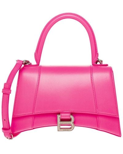 Balenciaga Hourglass Small Leather Bag - Pink