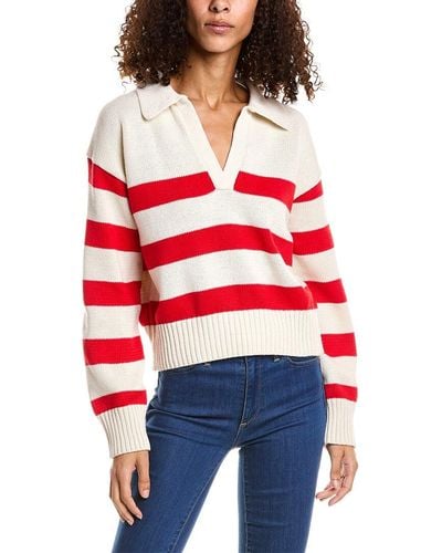 Dress Forum Triple Stripe Collared Sweater