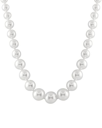 Splendid Silver 6-12mm Shell Pearl Necklace - White