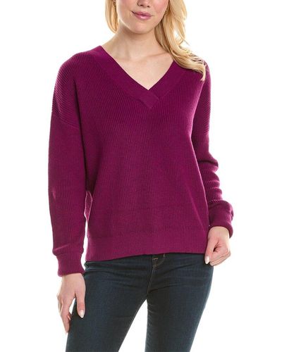 Forte Easy Stripe Sweater - Purple